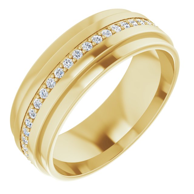 Round Diamond Men's Double Edge Eternity Band-VIRABYANI